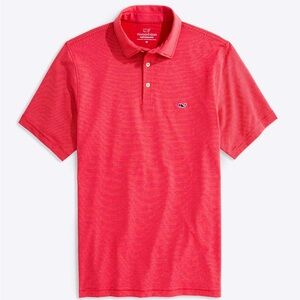Vineyard Vines Men’s Red Whale Golf Cotton Short Sleeve Polo Shirt Size Large